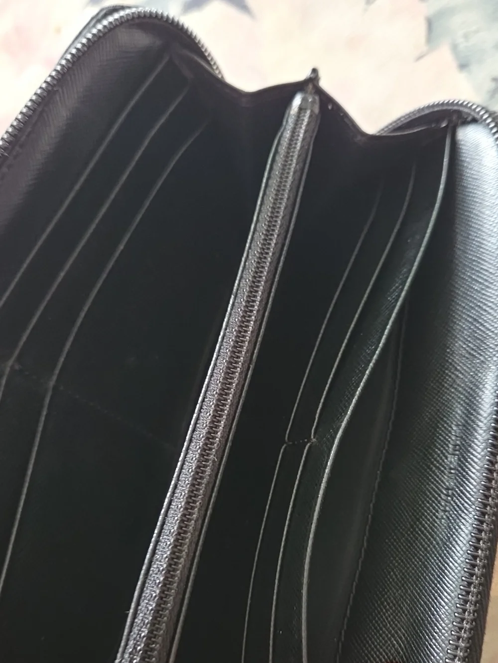 Prada Black Zip-Around Nylon Wallet
